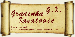 Gradinka Kasalović vizit kartica